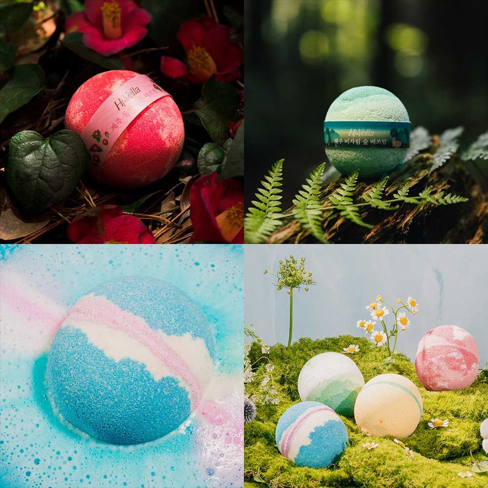 HIVELLA Relaxing Bath Bombs 140g EWG Green Mild Bubble Bath Ball _ Made in KOREA